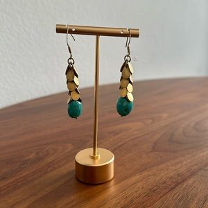 Gold and turqouise earrings